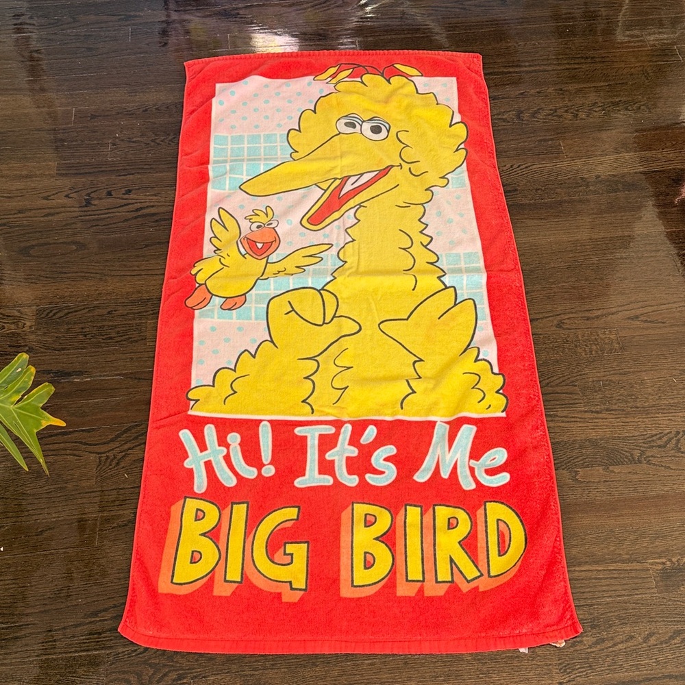 Vintage Sesame Street Big Bird Beach Towel - Made in Japan - Franco Mftg - Picture 12 of 13